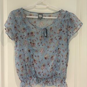 Light Blue Floral Blouse